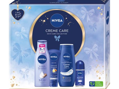 Creme Care zestaw krem do rąk 100ml + żel pod prysznic 250ml + antyperspirant roll-on 50ml + wygładzające mleczko do ciała 250ml Online Hot Sale